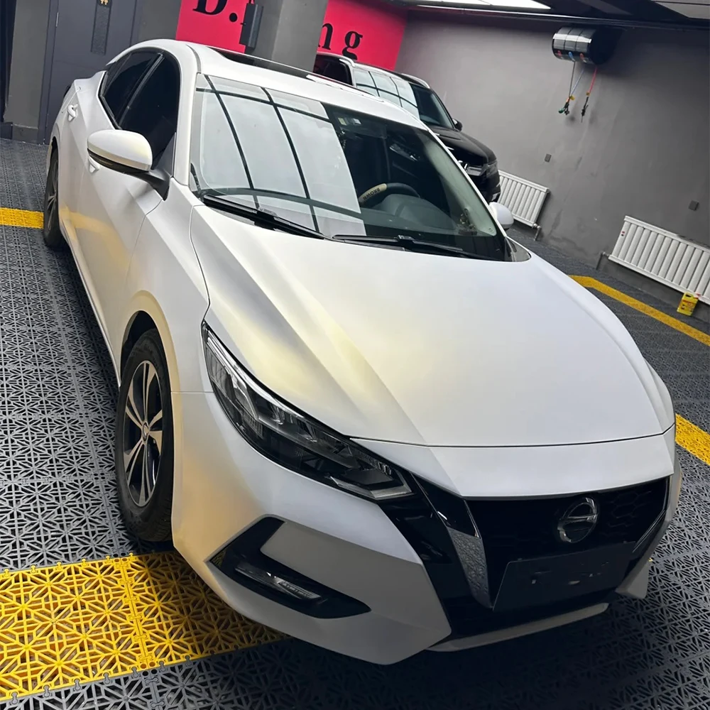 1.52x18M Matte White to Gold Car Wrap Vinyl Film Color-Shift White to Gold Air Bubble Free