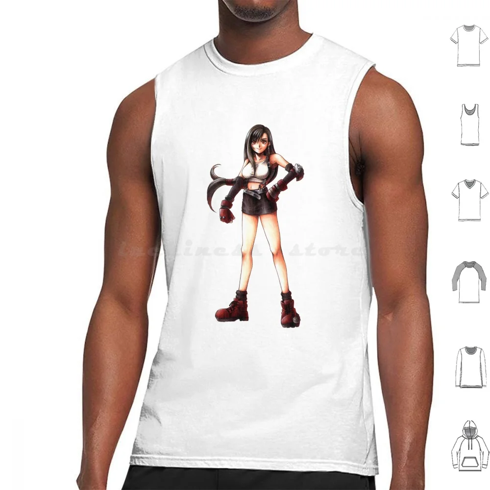 Final Fantasy Vii-Tifa Tank Tops Vest Sleeveless Tifa Lockhart Tifa Lockhart Cloud Strife Cloud Strife Kuraudo Sutoraifu