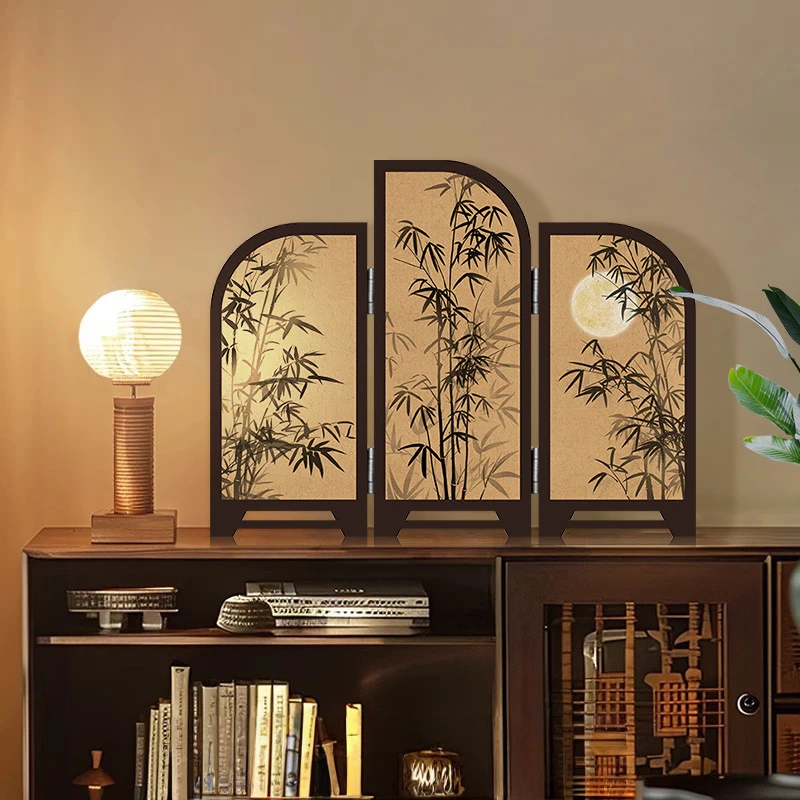 Chinese Design Mini Screen Ornaments Oriental Style Desk Partition High-end Entrance Cabinet Dining Room Bedroom Decor Crafts