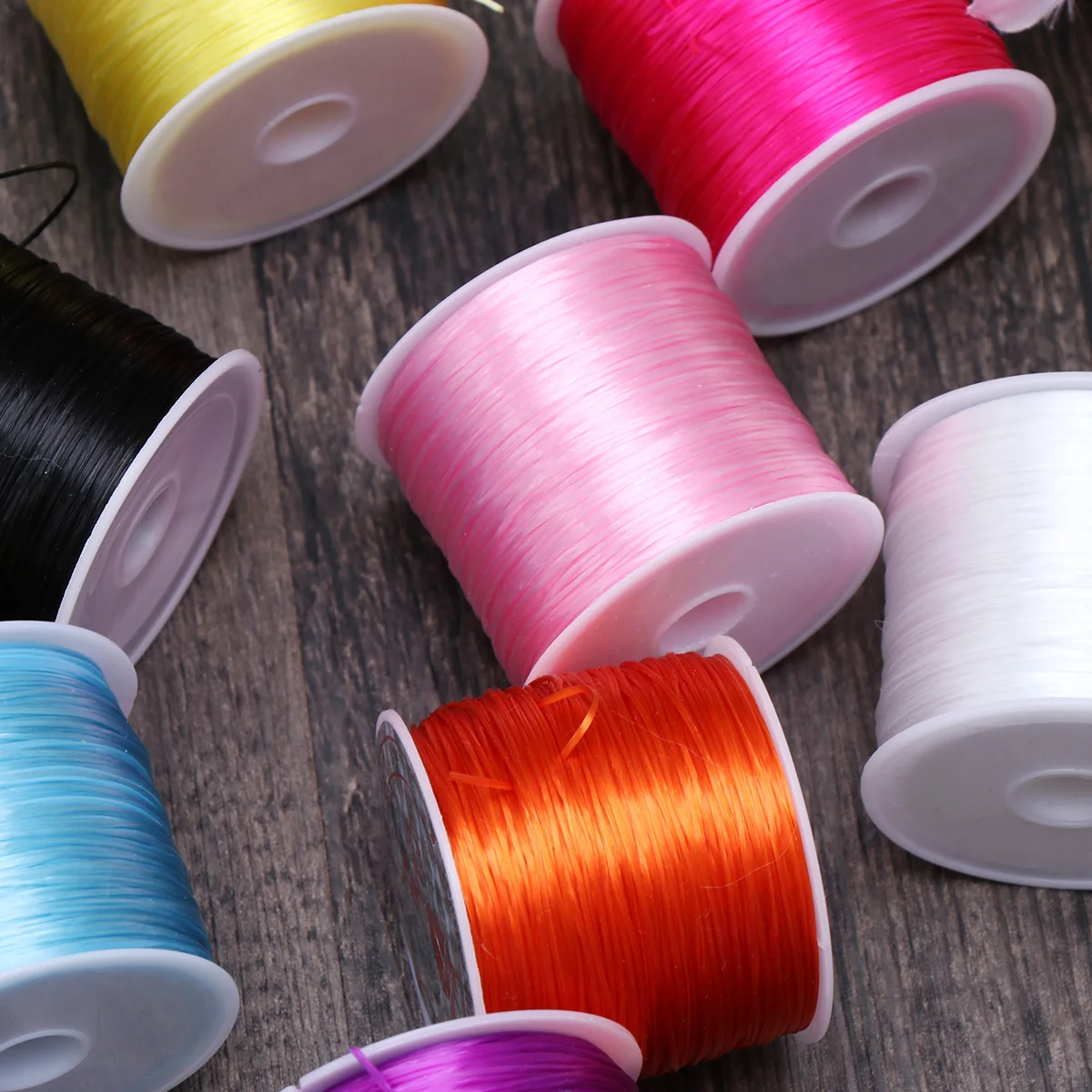 

11pcs Diy Jewelry Accessories Handmade Beaded Bracelet Elastic For Jewelry Making Resin Beads String Thread Roll