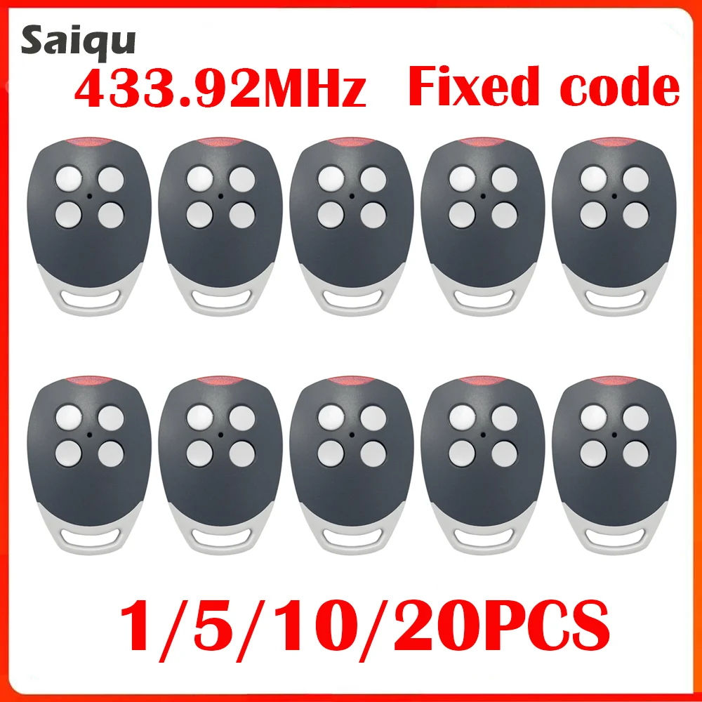 

433.92MHz Fixed Code Remote Control 20PCS Universal Wireless Transmitter Remote Controller Electric Garage Door Opener