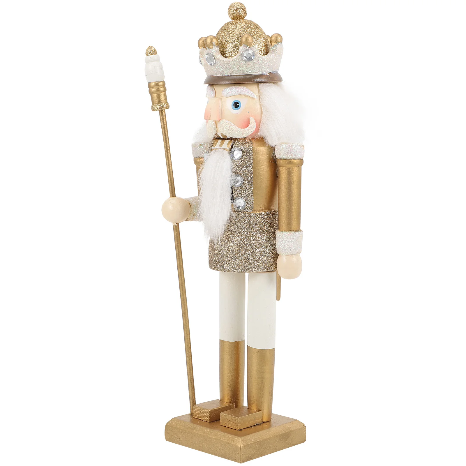 

1pc Wooden Nutcracker Decor Xmas Table Ornament Wedding Party Gift Home Office Car Desktop Decoration Small Craft