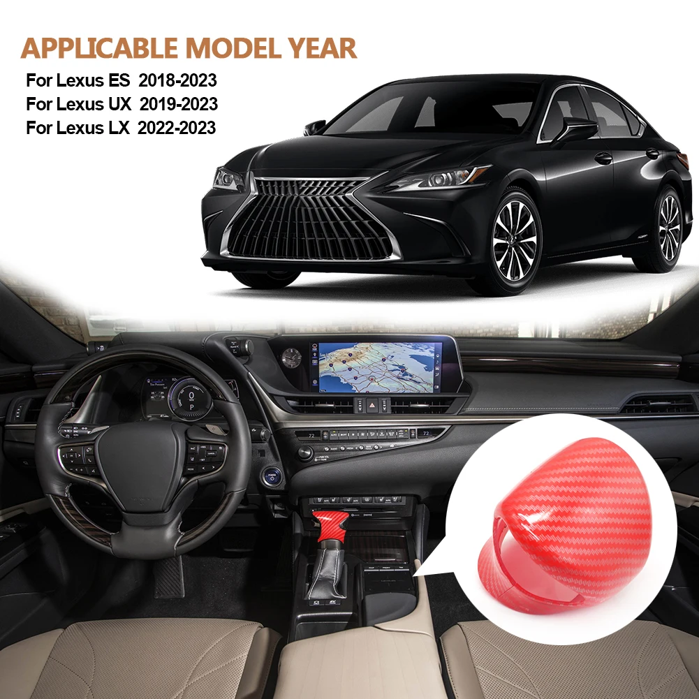 

Carbon Fiber Style Car Gear Shift Knob Cover Trim ABS Auto Interior Accessories For Lexus ES UX LX 2018 2019 2020 2021 2022 2023