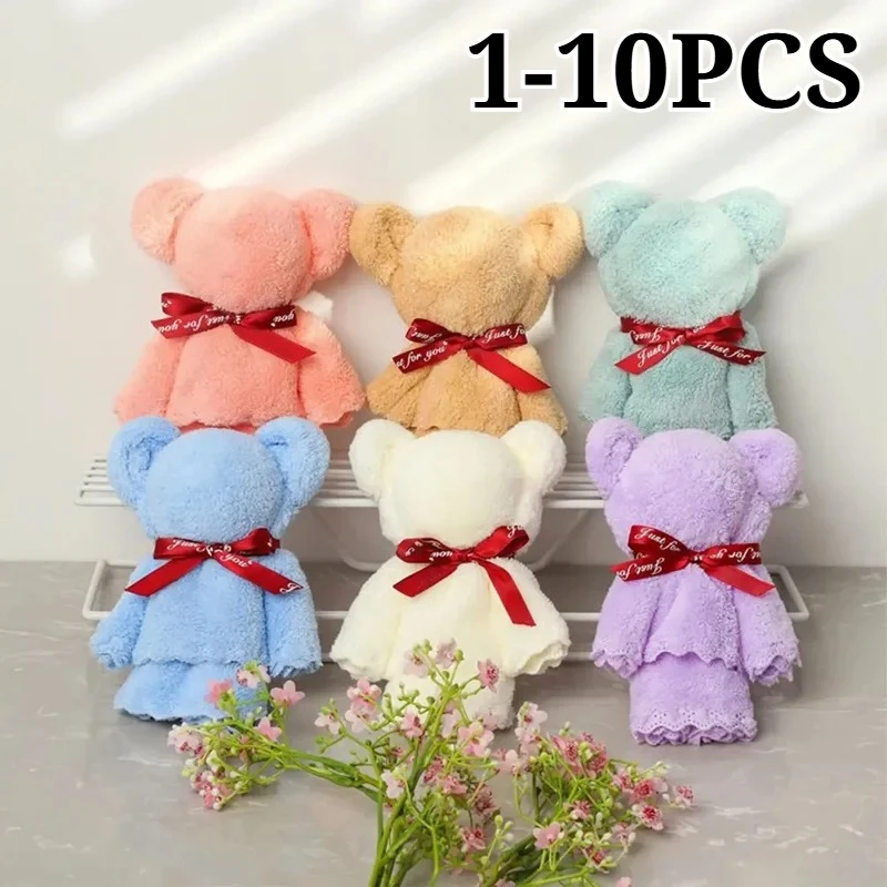 1/3/5/10PCS Lovely Bear Shape Absorbent Face Towel Christmas Gift for Bridesmaid Baby Shower Party Favor Guest Present