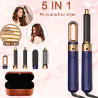 5 In 1 Hair Dryer Hot Air Comb Professional Hair Straightener Curling Iron Styling Tool For Salon And Home Use