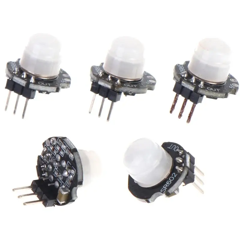 1/3/5Pcs SR602 Mini Motion Sensor Module, PIR Pyroelectric Infrared Induction Switch Kit with Lens & Bracket for DIY Projects