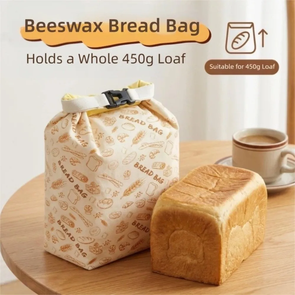 Bolsas Reutilizables para Pan con Cera de Abeja, Bolsas de Almacenamiento de Pan con Cierre de Cremallera, Recubiertas de Cera de Abeja y Algodón, para Mantener Fresco el Pan, 43*33cm, Aptas para Congelador