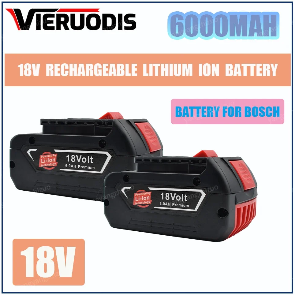 

For Bosch 18V 6.0AH Professional Lithium Battery Rechargeable Power Tool Battery for Bosch BAT609 BAT609G BAT618 BAT618G