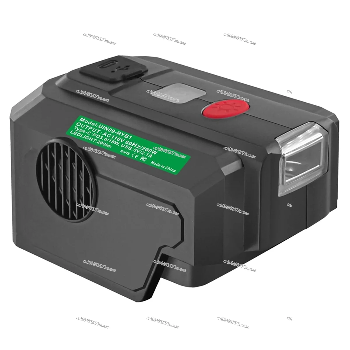 

Power Inverter for Ryobi 40V Battery 200W DC 18V To AC 110V with USB Port&Type-C PD3.0 Output Port& LED Lighting US Plug