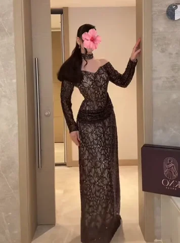 Glimmer Glamorös Aftonklänning Sjöjungfru Strass O-ringning Ärmlös Festkläder Kvinna Vestido De Formatura Anpassad 10 best sales Arabisk förlovningsklänning - №7