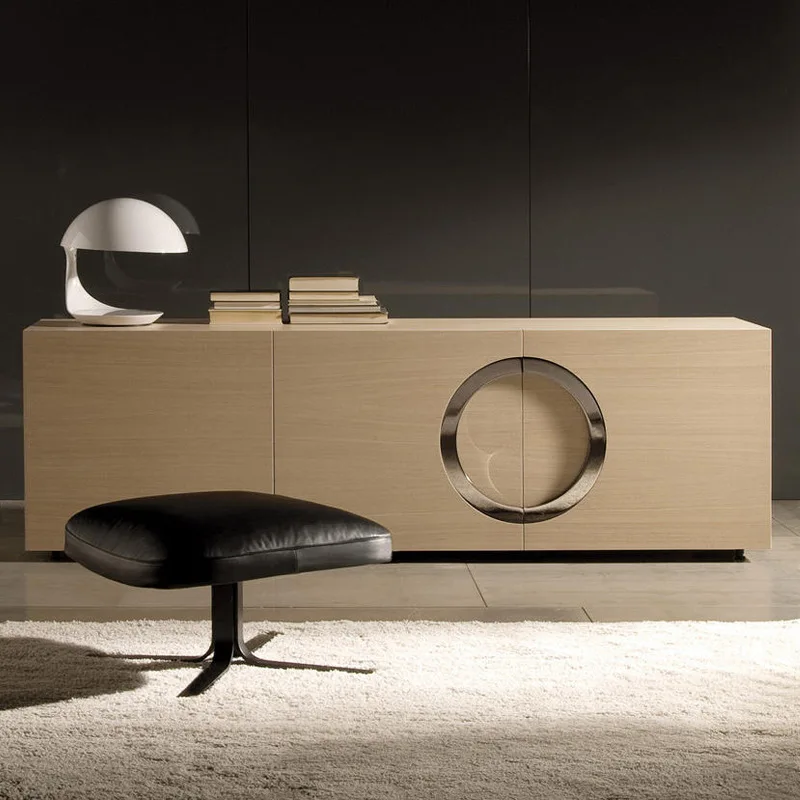 

Italian minimalist solid wood dining side cabinet designer furniture guest dining room modern simple storage cabinet villa