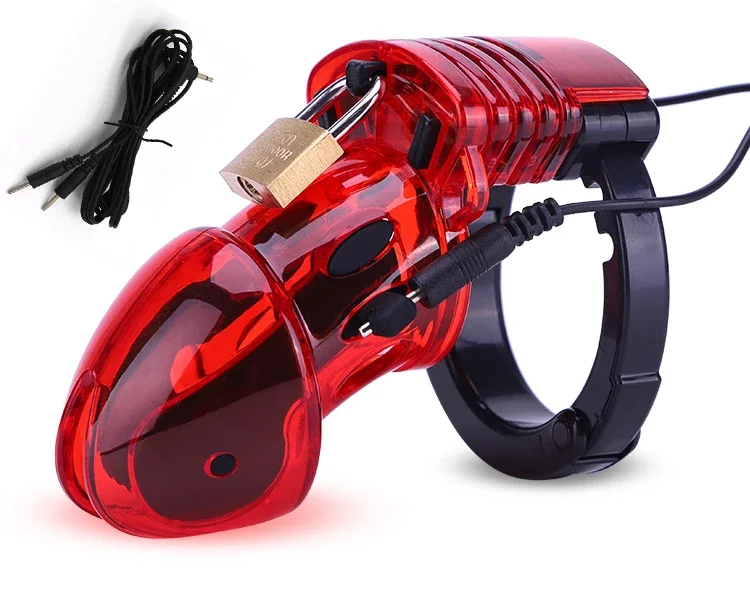 Cable Electro Shock Penis Ring Strongest BDSM Power Box Electro Stimulate Massage Glans Trainer Cock Cage Penis Plug,Men Sex Toy