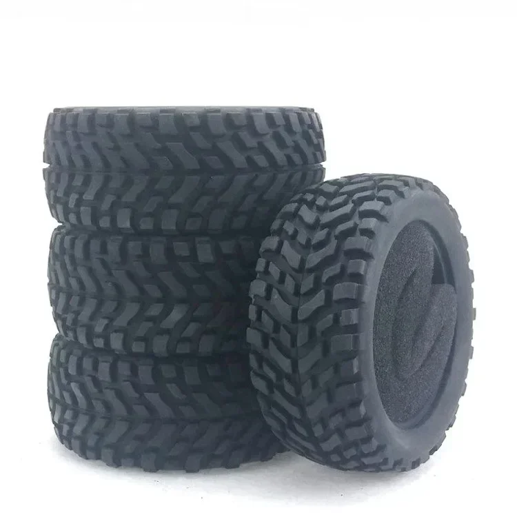 4Pcs 75mm Rubber Rally Climbing Car Off-road Wheel Rim and Tires Hex For MN99S HSP HPI Wltoys 144001 MN90 RC Car