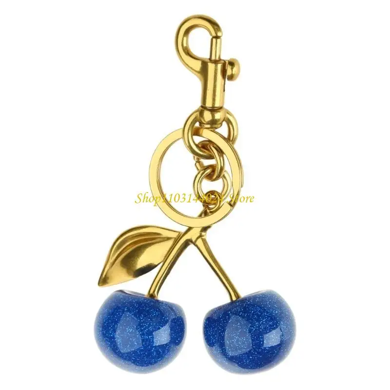 N5KE Attractive Blue Cherry Adornment Stylish Rings Ornament for Trendsetters
