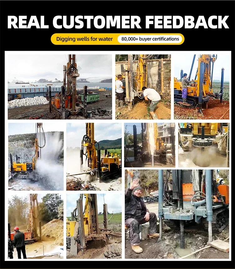 Équipement de forage monté sur chenilles de puits d'eau de plate-forme de forage de puits d'eau de 200m