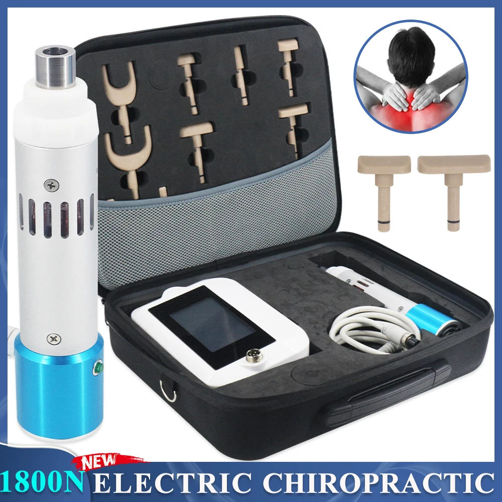 

1800N электрический корректирующий пистолет, 10 головок, корректирующий позвоночник и массаж, релаксация поясницы, массажер с сенсорным экраном, инструменты для хиропрактики, новинка