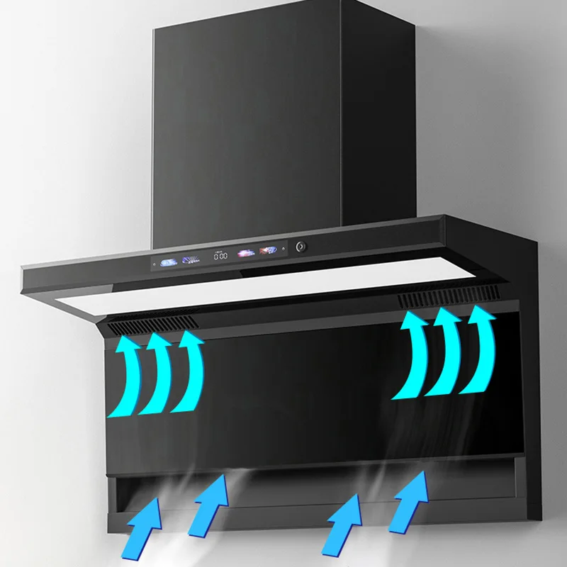 7-Shaped Range Hood English Version 110V/220V Household Kitchen Extractor Fan Vented Exhaust Type