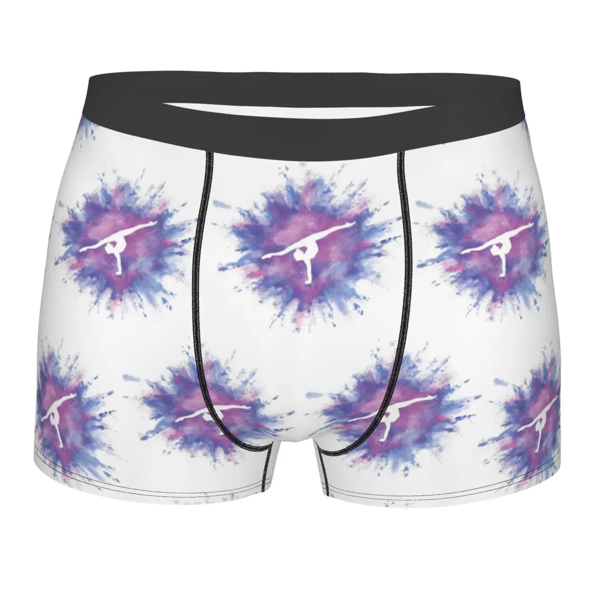 Boxer Underpants Shorts Colorful Tie-Dye Gymnastics Silhouette Panties Men Ventilate Underwear for Homme Man Boyfriend Gifts