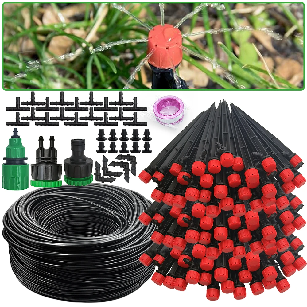 Garden Drip Irrigation Automatic Watering System Kit 1/4'' 13CM Sprinkler for Bonsai Pot Plant Flower Vegetable Greenhouse