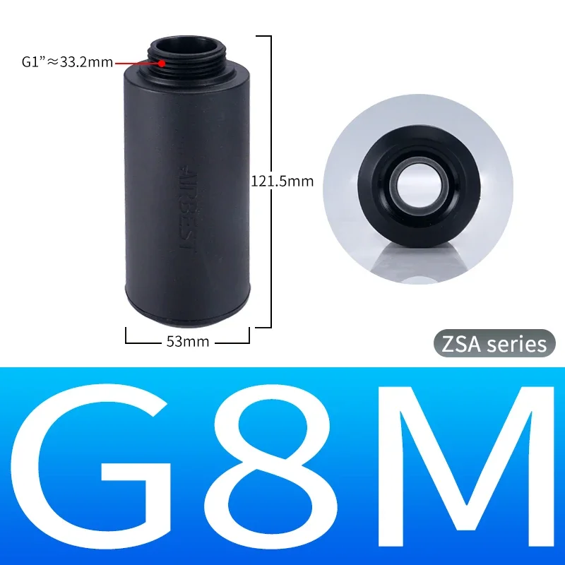 Pneumatic Silencer Large Flow Direct Type ZSA Series External Thread G1/8 G1/4 G3/8 G1/2 G3/4 G1\'\' Through Hole Muffler