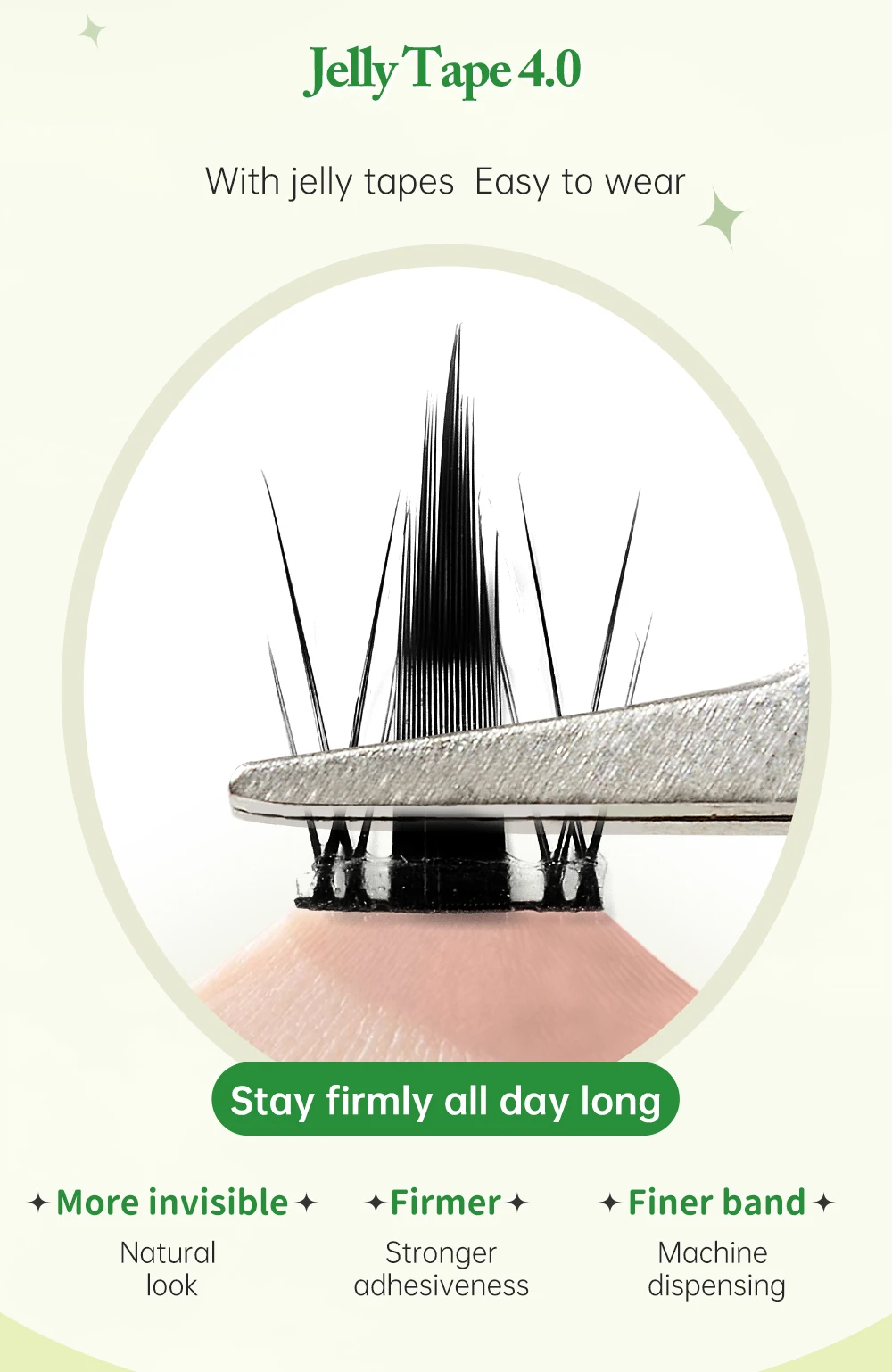 Yelix Kein Kleber erforderlich, falsche Wimpern, großes Fassungsvermögen, 10-reihig, kleberfrei, flauschige Cluster-Wimpern-DIY-Erweiterungen – Detail 6