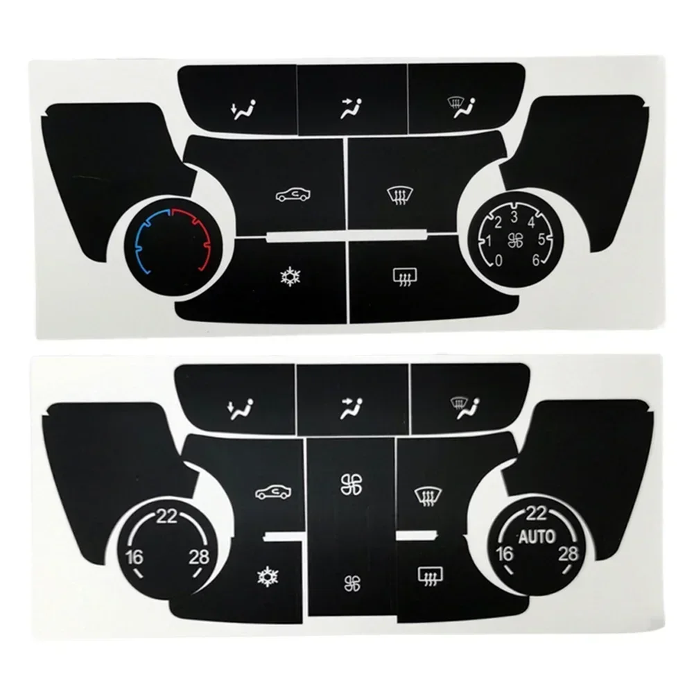 Car Air Conditioning Stickers Center Console Button Decals Black Button Repair Accessories Set For Buick For Verano For Encore
