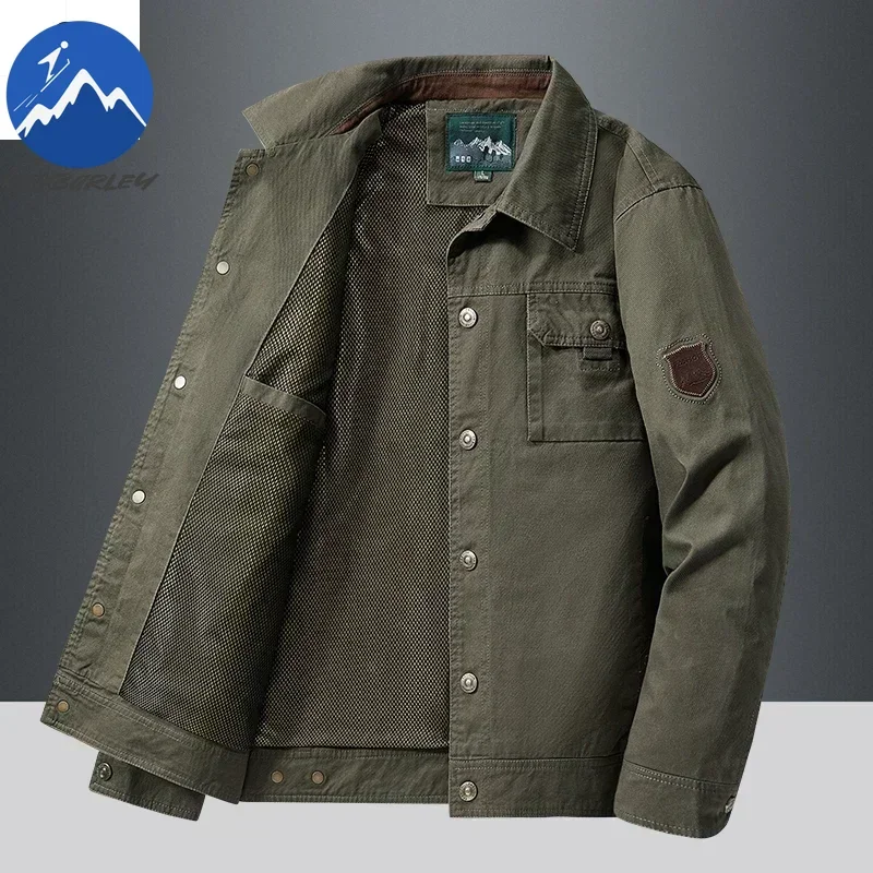 Cargo Jackets 2025 Autumn Men Casual Windbreaker Fashion Working Jacket Coat Male Baseball Jackets Camping Outerwear Man Clothes