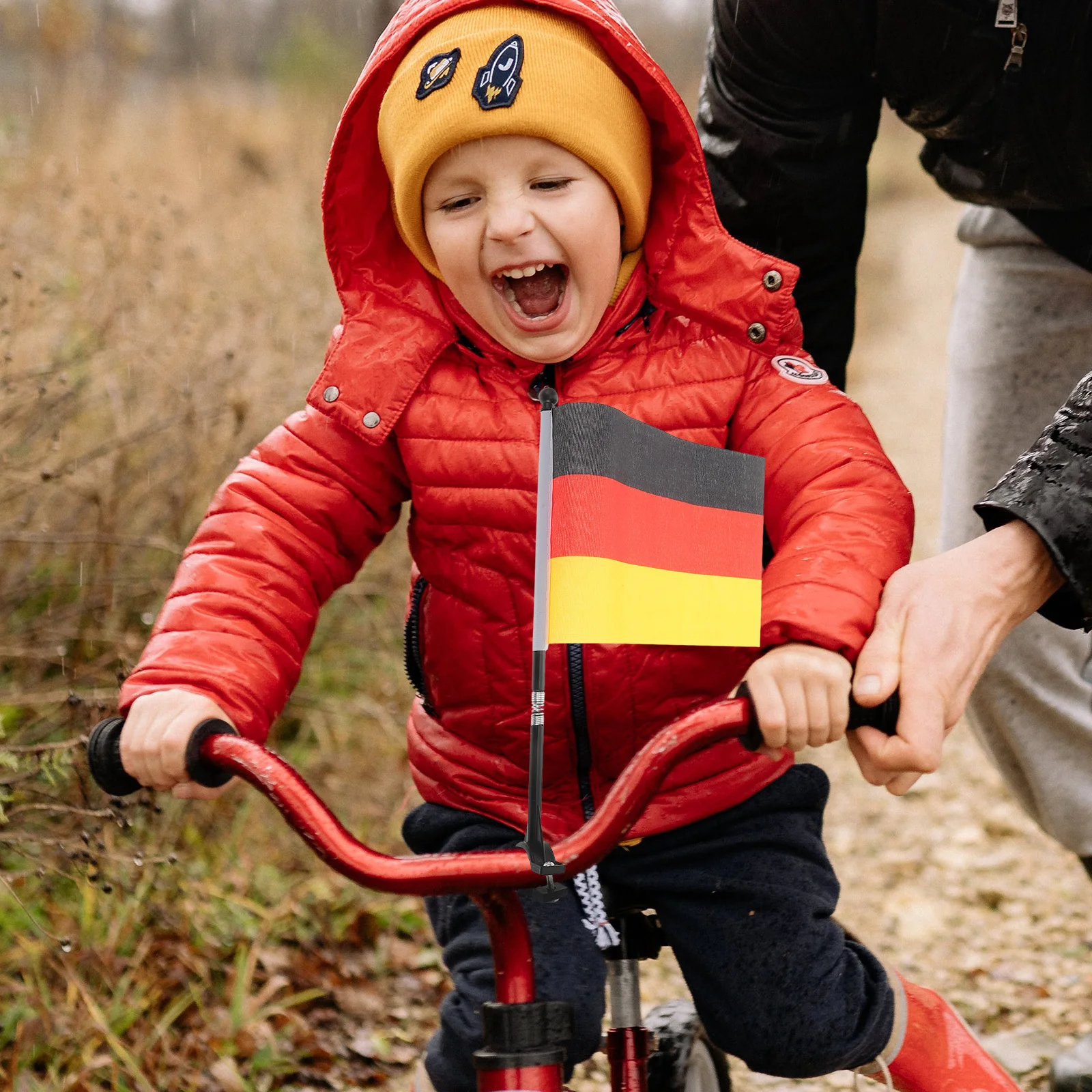 

3pcs Germany Bike With Pole Durable Bicycle Safety Flag For Cycling Motorbike Golf Cart Portable Decorative Ride Flag Outdoor