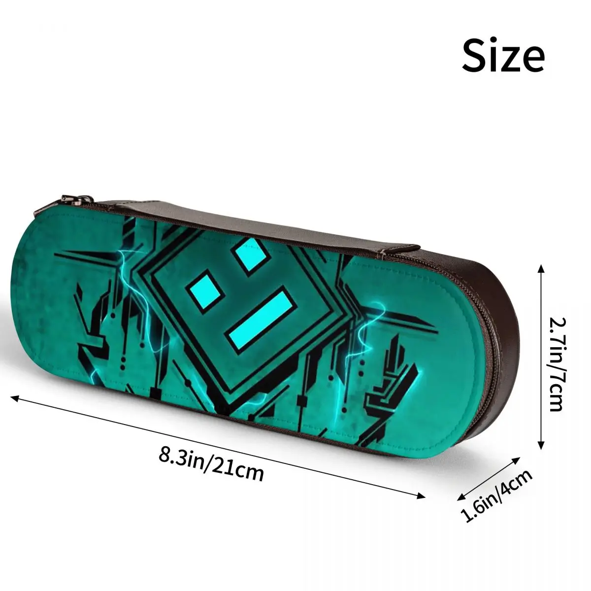 Video Game Geometry Dash Leather Pencil Cases Pencil Pouch Storage Stationery Supplies Pen Box Pencil Bag for Boy Girl School