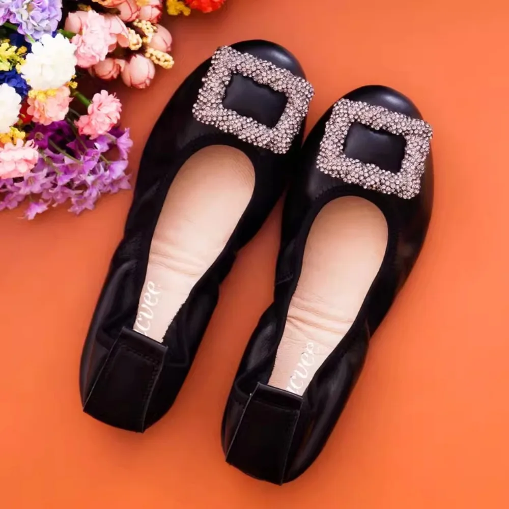 2024 Women Slip-on Leather Loafers Ladies Casual Round Toe Cute Flats Nurse Shoes Sneakers Spring Autumn Fashion Ballet Shoes