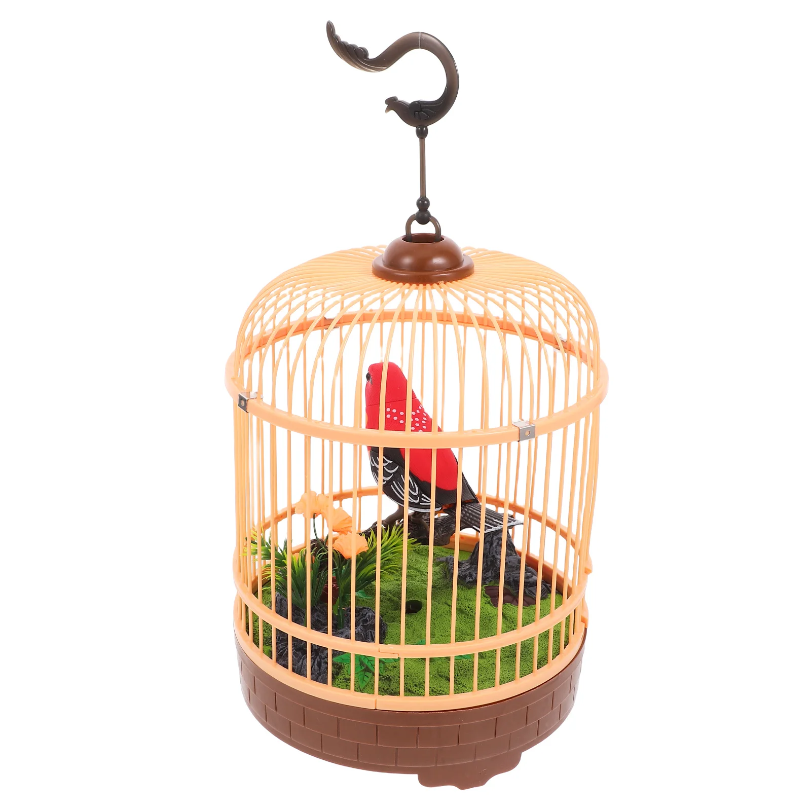 

Voice Control Singing Bird Cage Electric Acoustic Interactive Hanging Realistic Chirping Bird for Kids Educational Home Decor
