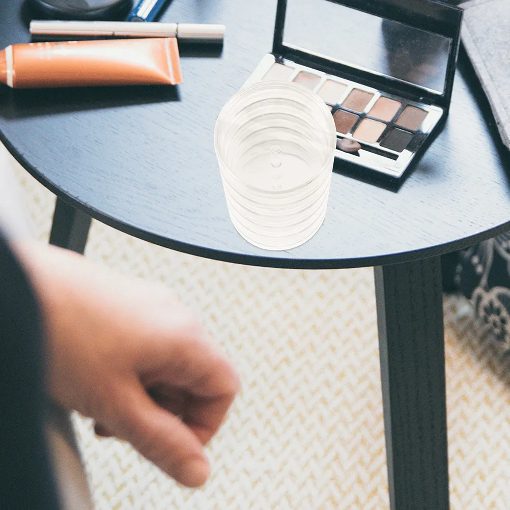 

2Pcs Small Storage Container Round Plastic Jar Multifunctional Jewelry Display Box Stackable Clear Box for Beads Buttons