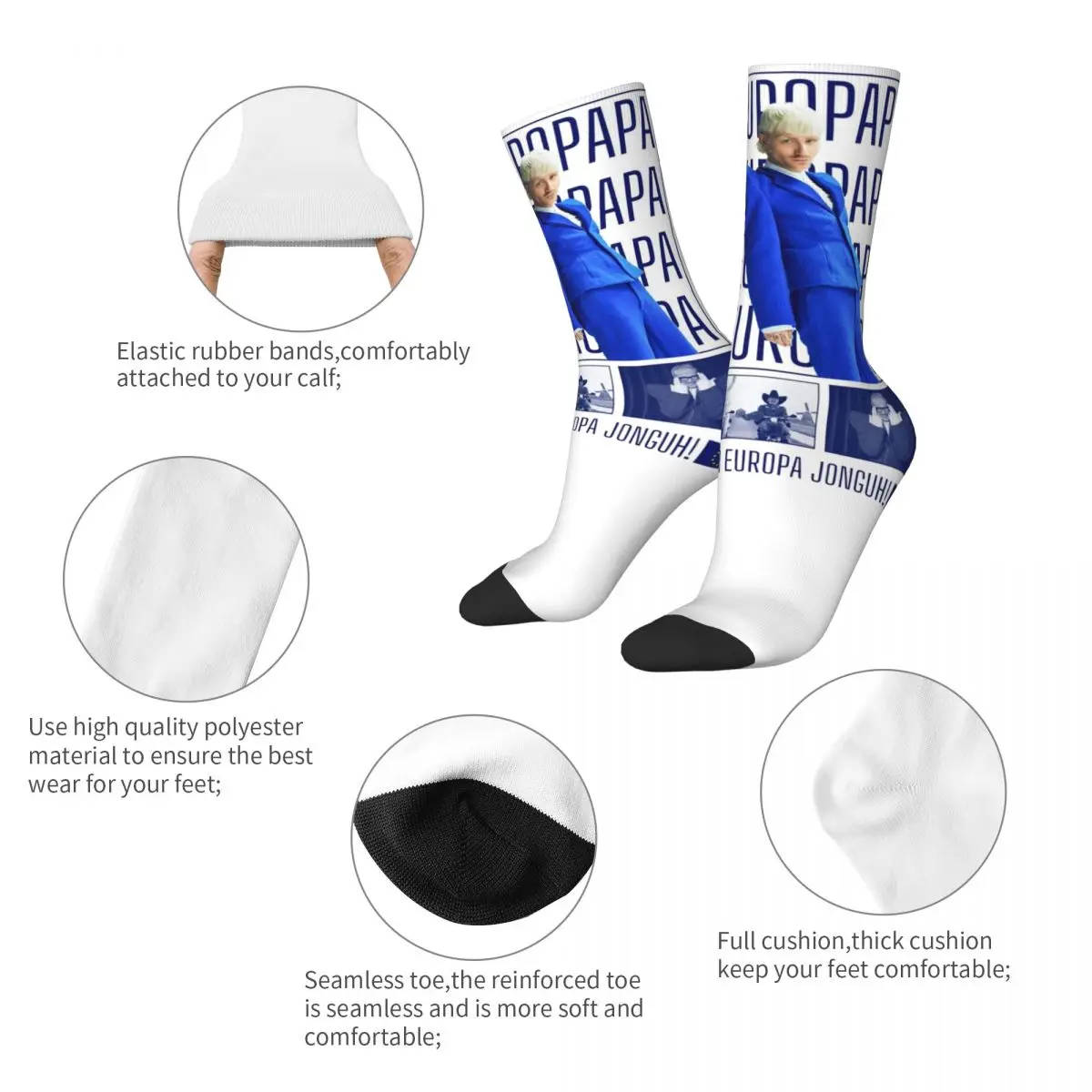 Joost Klein Europapa Socks Men Women Casual Socks Novelty Spring Summer Autumn Winter Middle Tube Socks Gift