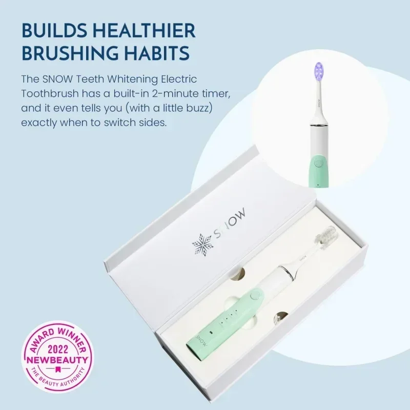 QWSNOW Electric Toothbrush-Rechargeable Electronic Brush for Adults - Whitening & Cleaning Powered w/Sonic Technology-Green
