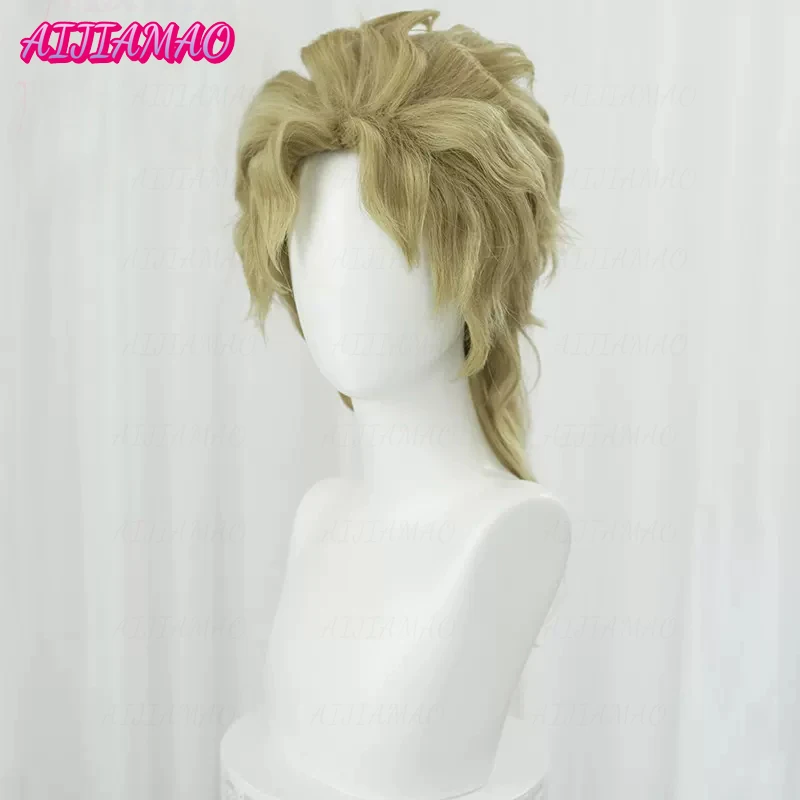 Dio Brando-Peluca de Cosplay Bizarre Adventure para hombres, peluca corta dorada, peluca de Anime, pelucas sintéticas resistentes al calor