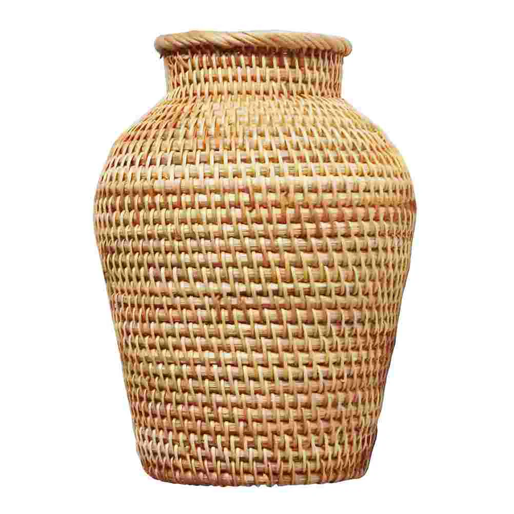 Rattan Vase Household Flower Home Decor Desktop Adornment Unique Flowers Holder