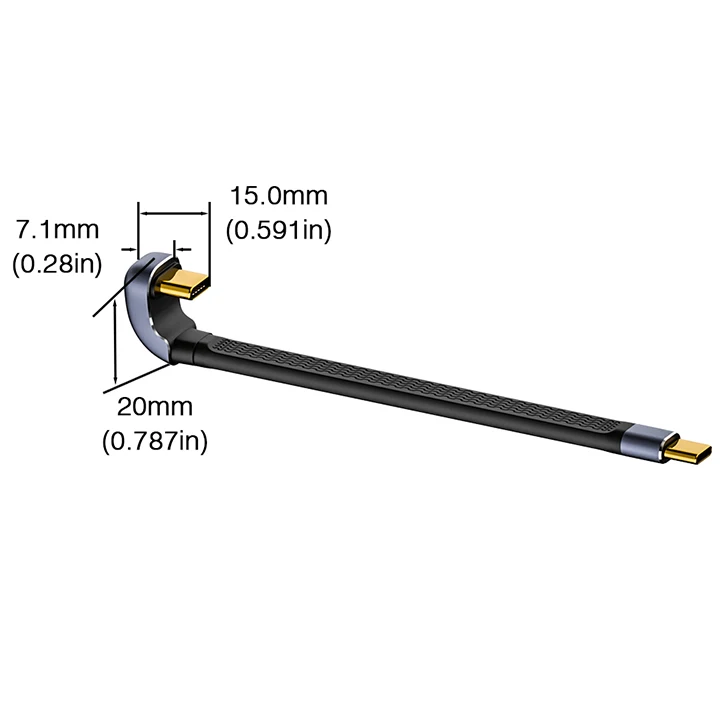 USB4 Elbow Short Cable 13.5cm Thunderbolt4 Type C Cable 40Gbps PD240W Charging Cable for SSD Laptop Macbook Phone IPhone15 iPad