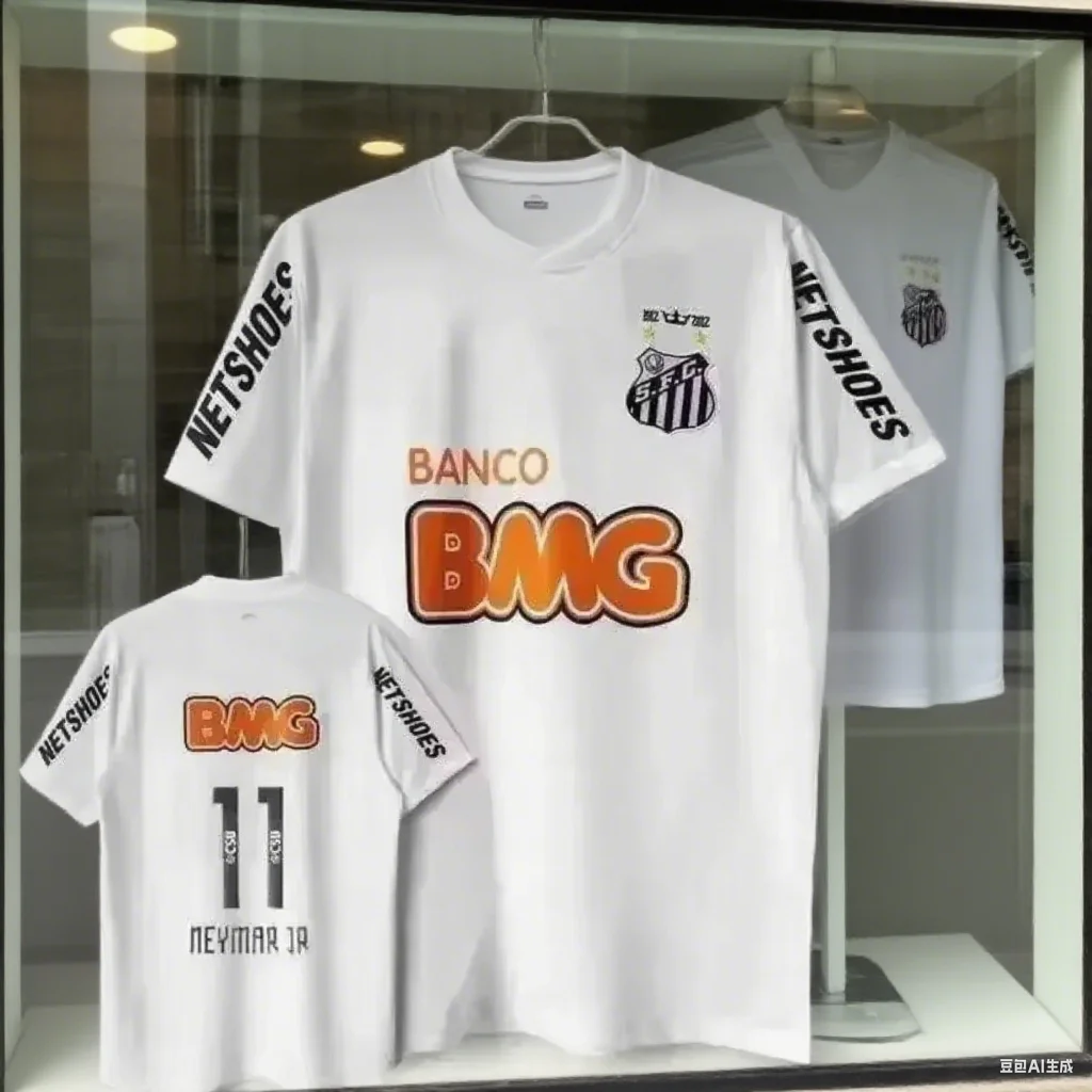 Klassische Vintage 11-12 Santossi Familie Baumwoll-Fußballtrikots Vintage Little Neymar Fußball Erwachsene Herren Damen Kinder Trikots