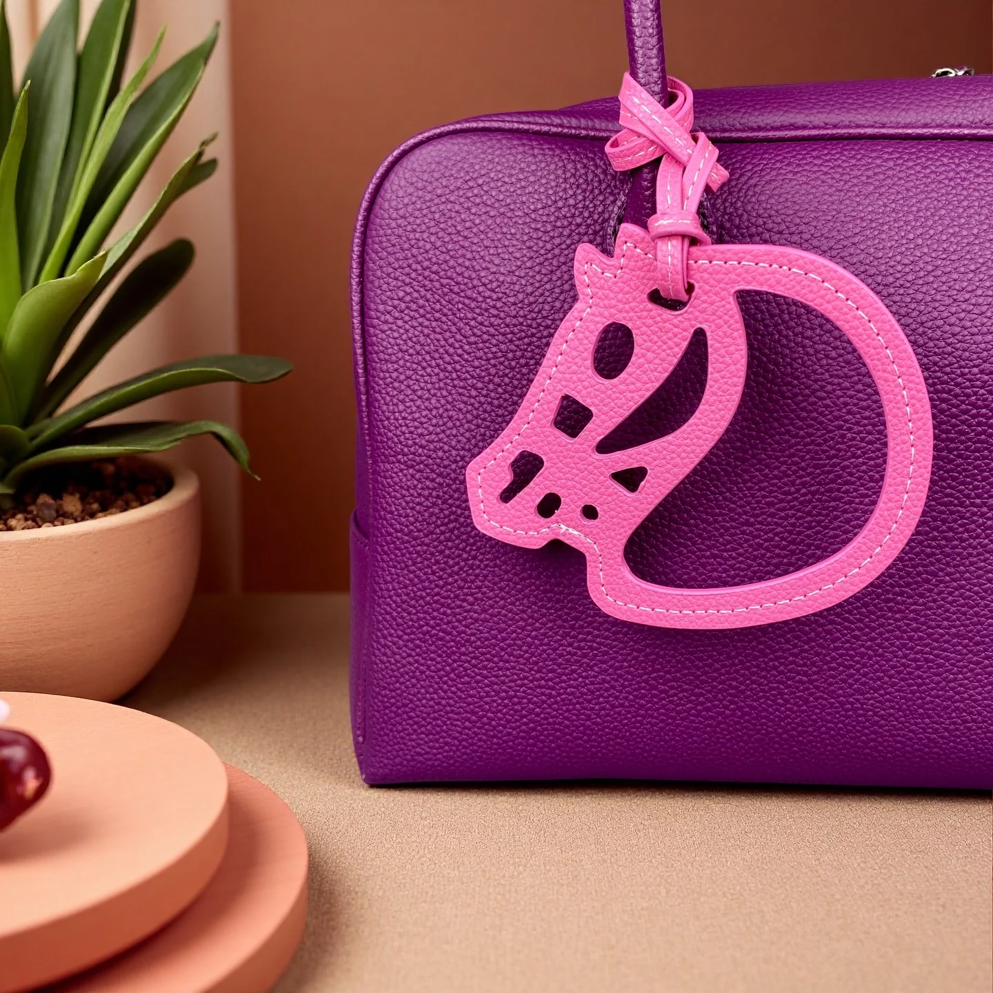 Handcrafted Leather Horse Head Keychain - 12 Colors, High-Quality Thick Leather & Fine Stitching-PU Leather-Ideal Bag Accessory