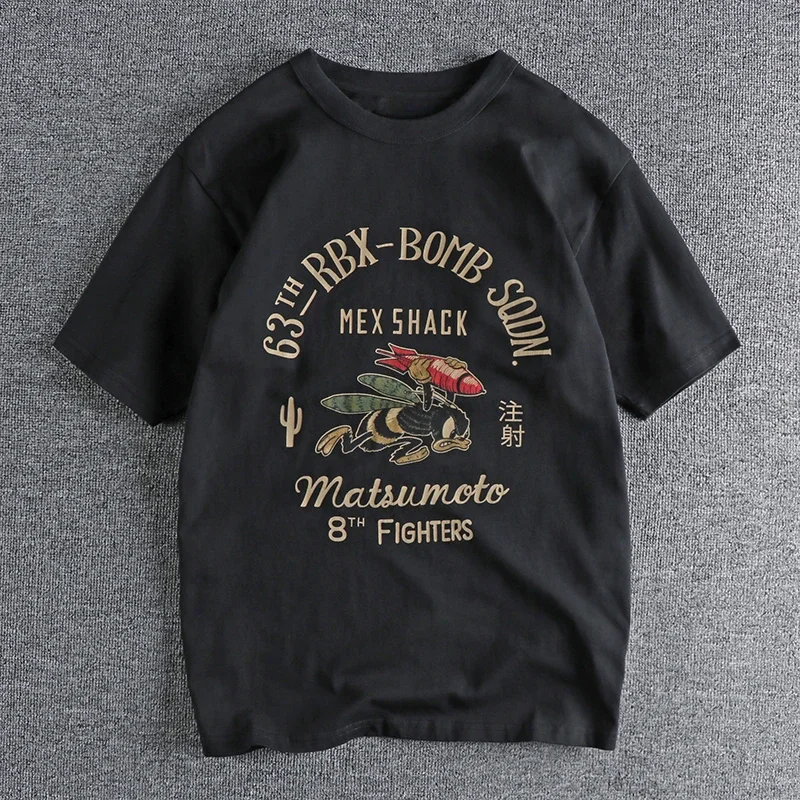 

Letter Printed T-shirt Men's Fashion Simple Casual Sport Summer Retro Short-sleeved O-neck Harajuku Ventilate New Style Tops