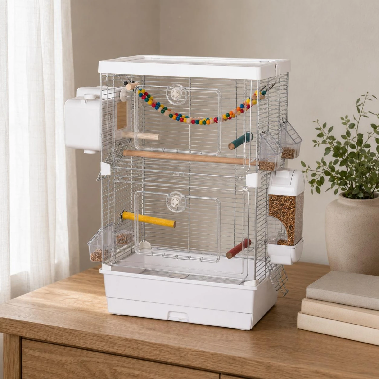 Acrylic Bird Enclosure Wire Metal Flanks Double-Layer Bird Enclosure Pet Enclosure Non Materials Rust-Resistant