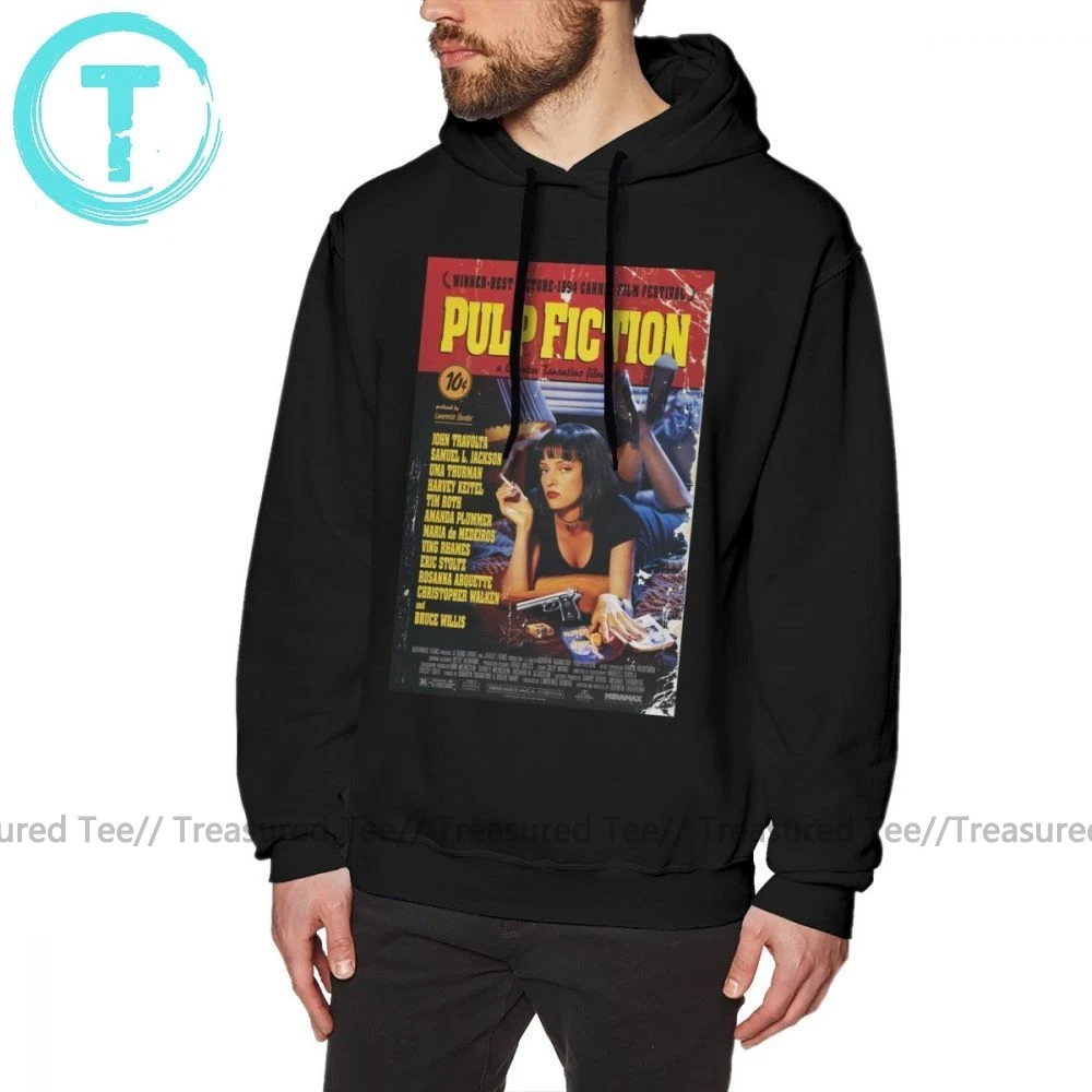 Pulp Fiction Hoodie Pulp Fiction Hoodies Outdoor Winter Pullover Hoodie Men Fashion Cotton Long Blue XXL Hoodies