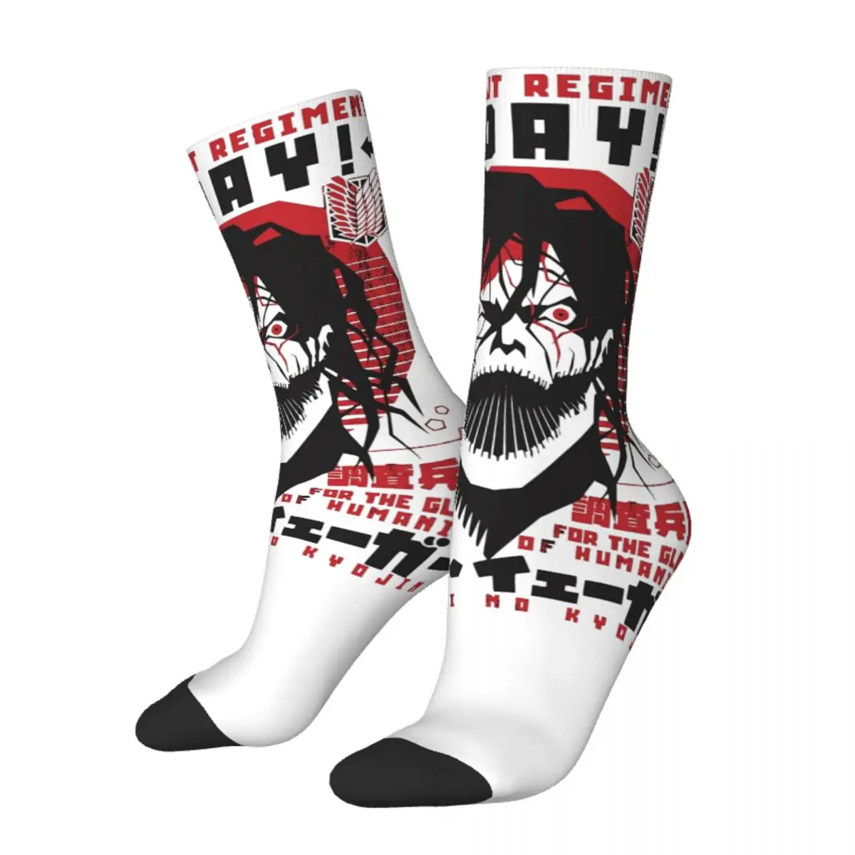 AOT Anime For The Glorys Of Humanity Socks Men Women Attack On Titan Socks Crazy Spring Summer Autumn Winter Stockings Gift