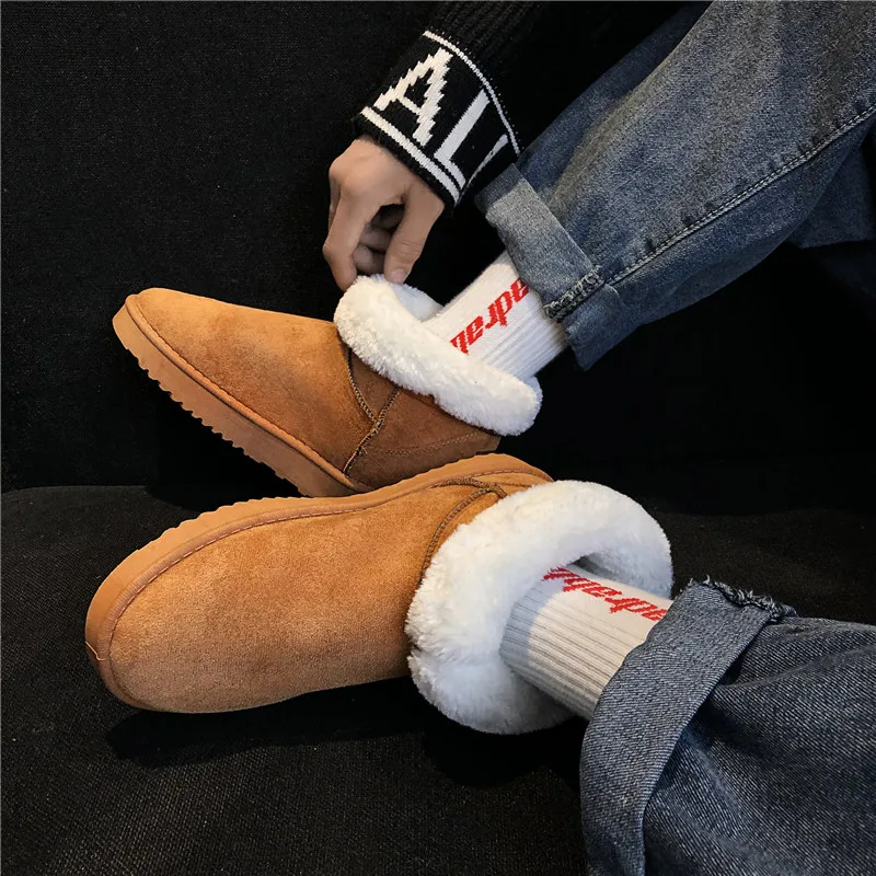 Chic Slip on Outdoor Snow Boots Exquisite Edge Reduce Friction, Waterproof Traction Sole Light Plush Warm for Outside Activities