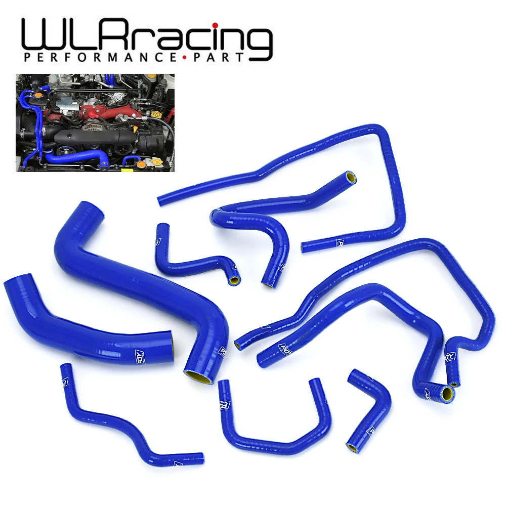 WLR - Blue 10PCS Silicone Radiator Cooling Hose For 2001-2006 Subaru Impreza WRX 2.0T EJ205 EJ20 GDB GD With PQY logo