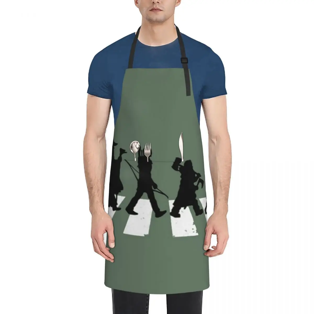 

Cross the road Apron Korean Waiter Uniforms Woman Kitchens Apron