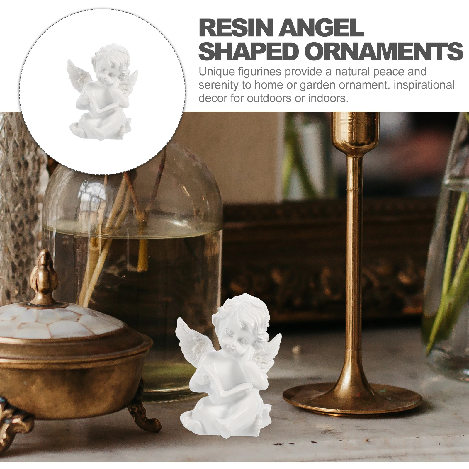 

White Angel Statue Resin Table Decoration Creative Craft for Room Home Clothes Shop Inspirational Adornment