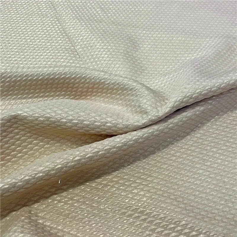 Metal Wire Brocade Jacquard Fabric Checker Yarn Dyed Suit Coat Dress Fashion Brand Design Sew Wholesale Cloth By Meter