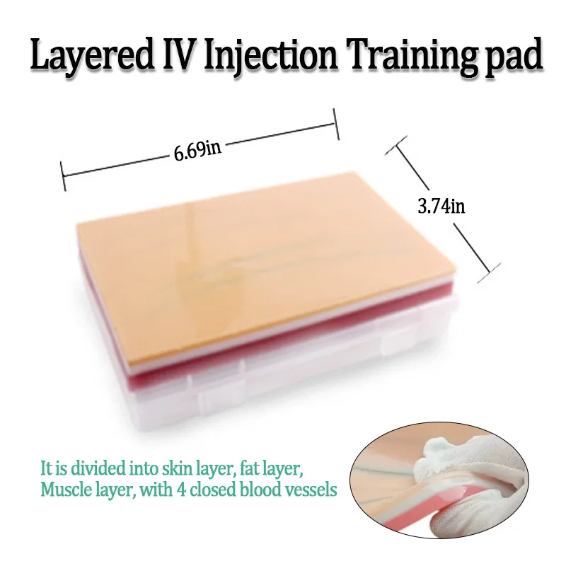 Intravenous Injection Practise Module Stratified Silicone Human Skin Suture Training Model Medical Student Exercises
