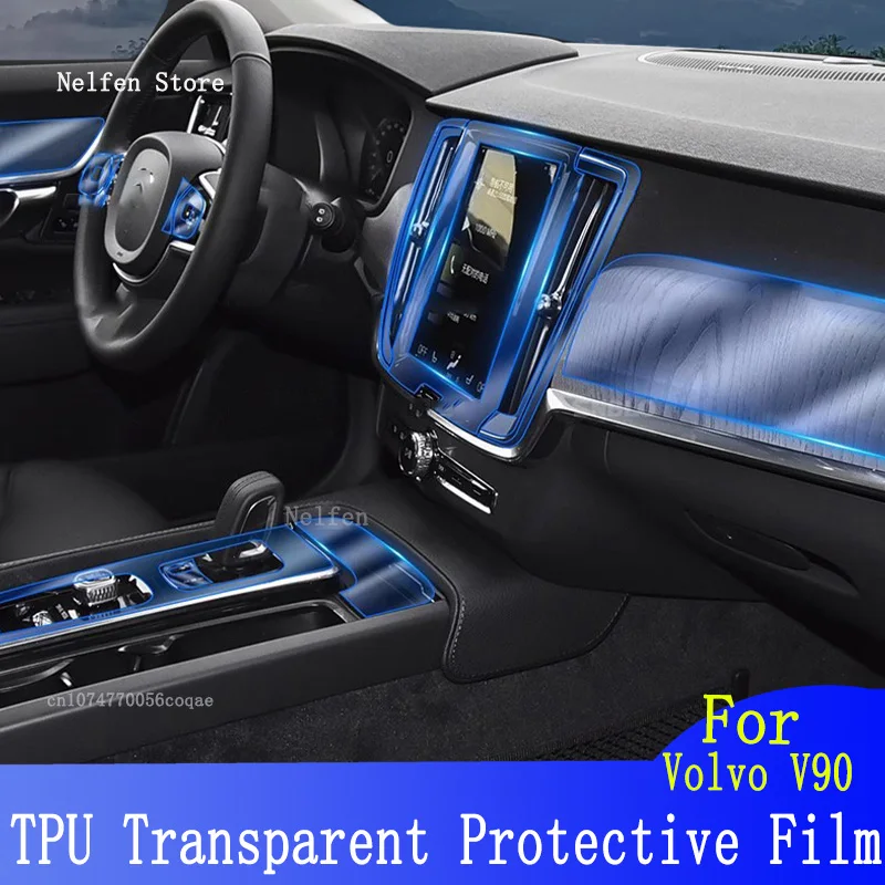 

For Volvo V90（2020-2023）Car GPS Navigation Protective LCD TPU Screen Protector Anti-Scratch Film Fitting PPF